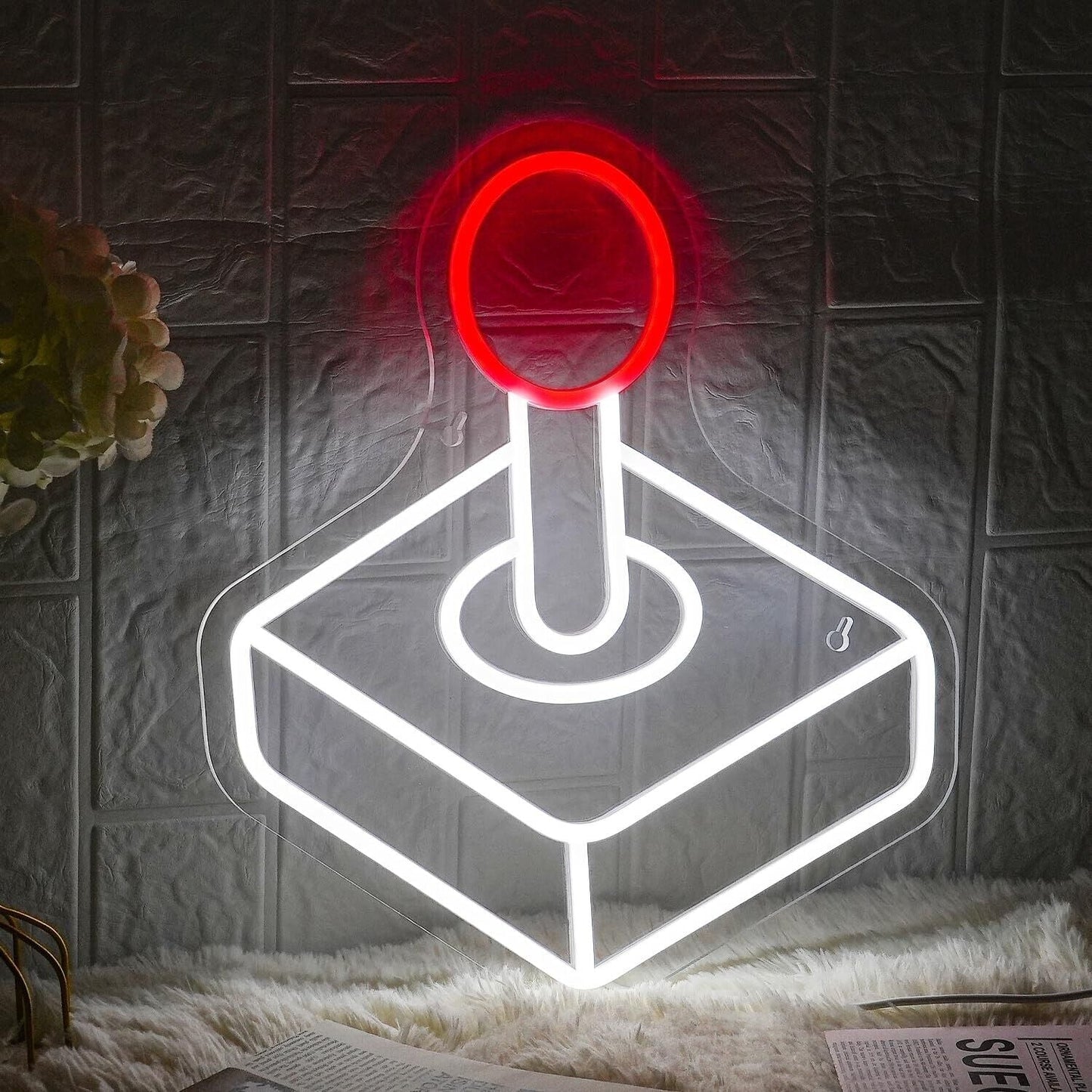 Retro Joystick Neon Sign Arcade Classic Rocker LED Neon Lights Dimmable Game ...