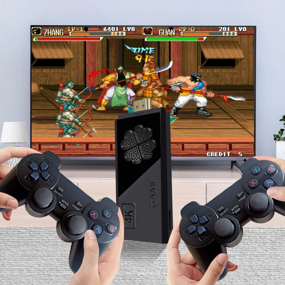 HDMI 4K TV Game Stick 64G 20000+ Game Video Game Consoles W/2 Wireless Gamepad 32G 5000+ Games for Kids Adult