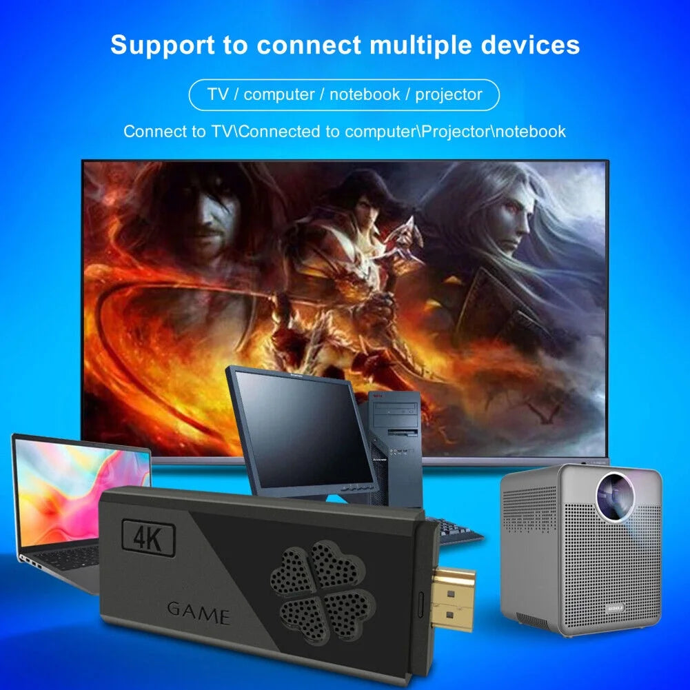 HDMI 4K TV Game Stick 64G 20000+ Game Video Game Consoles W/2 Wireless Gamepad 32G 5000+ Games for Kids Adult