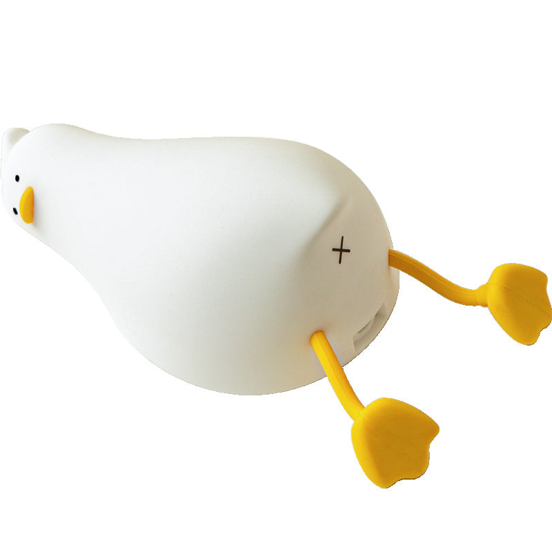 Lie Flat Duck Silicone Night Light Children'S Bedside Table Lamp LED Smart with Sleep Night Light Pat Dimming Atmosphere Table Lamp Gift