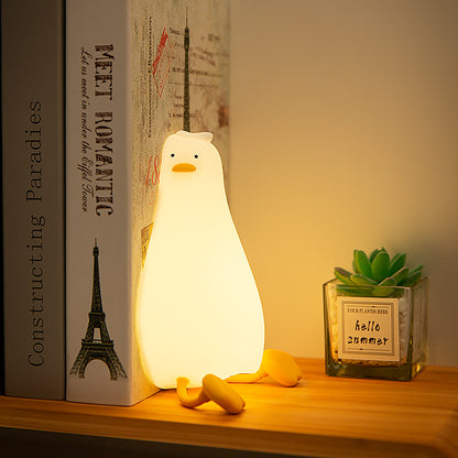 Lie Flat Duck Silicone Night Light Children'S Bedside Table Lamp LED Smart with Sleep Night Light Pat Dimming Atmosphere Table Lamp Gift