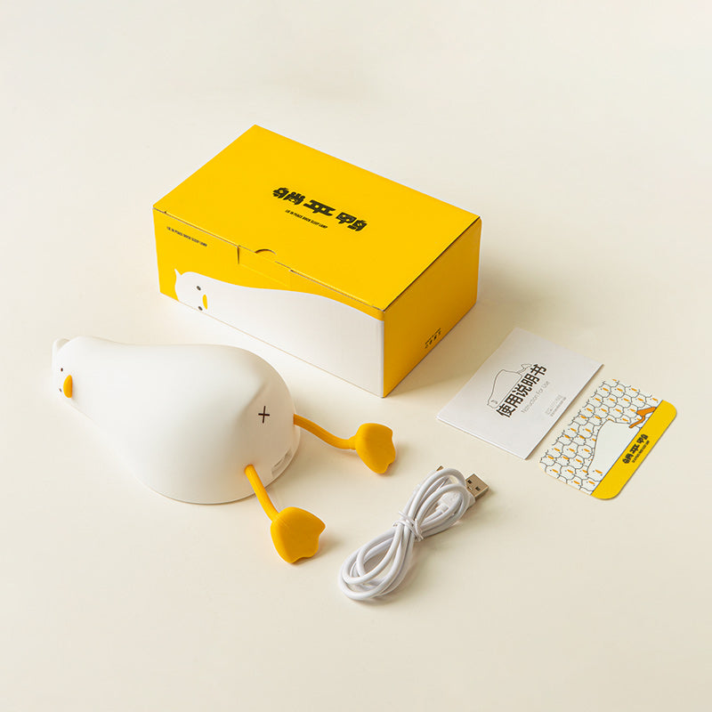 Lie Flat Duck Silicone Night Light Children'S Bedside Table Lamp LED Smart with Sleep Night Light Pat Dimming Atmosphere Table Lamp Gift